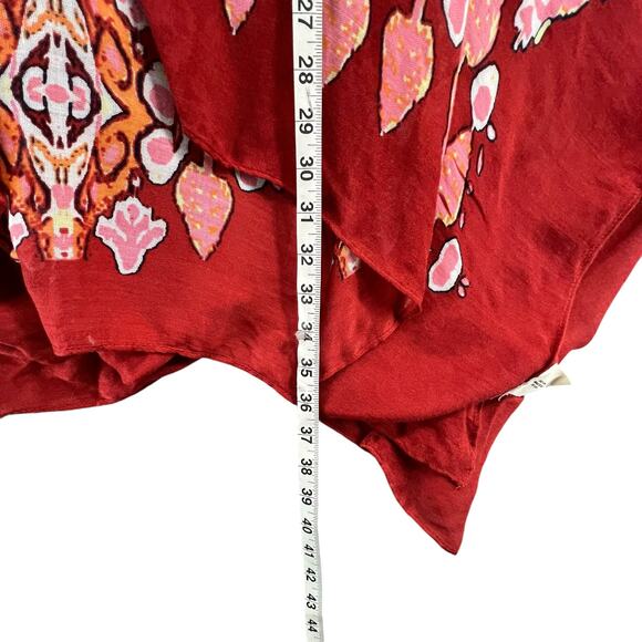 Quagga Kimono Cardigan One Size Red Colorful Floral Lightweight Boho Beach - Picture 8 of 11